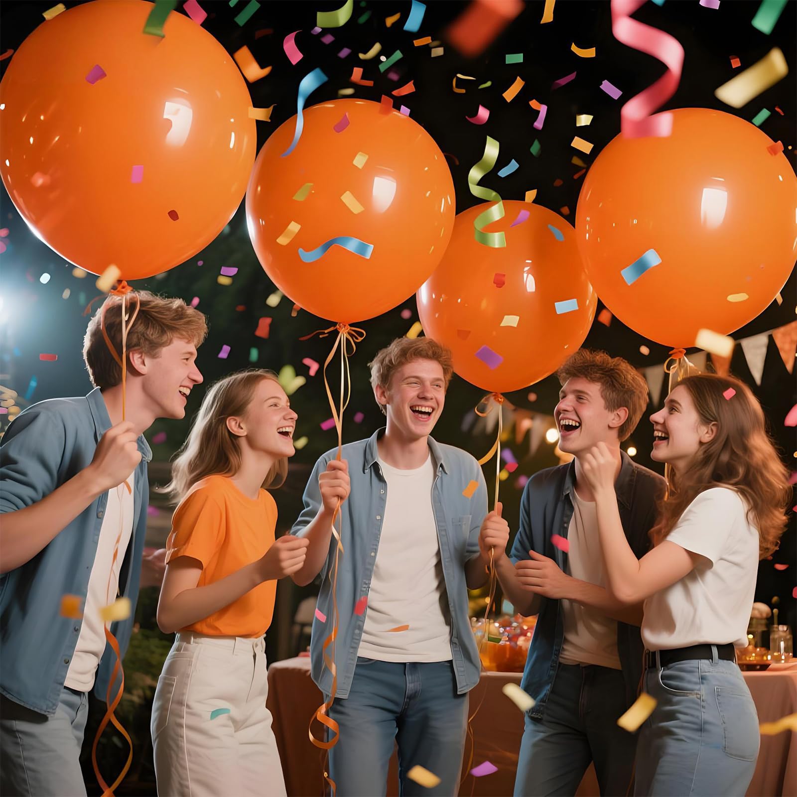 KAWKALSH Orange Giant Balloons – 32pcs, 18in Heavy Duty Latex for Birthday, Wedding & Baby Shower