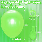 KAWKALSH Lime Green Latex Balloons – 110 Pack, 12in Party Decor