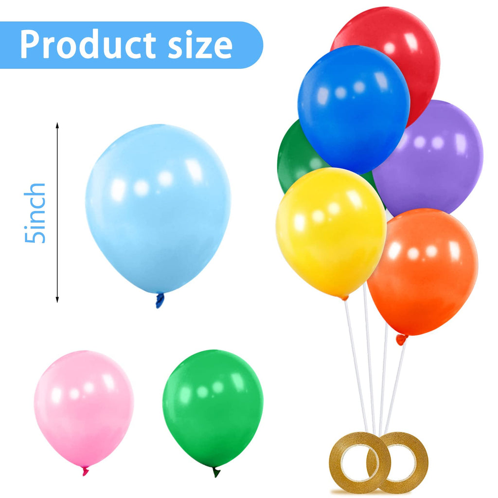 KAWKALSH Metallic Gold Balloons 5 Inch | 200pcs Latex Balloons with Ribbons for Party Decor