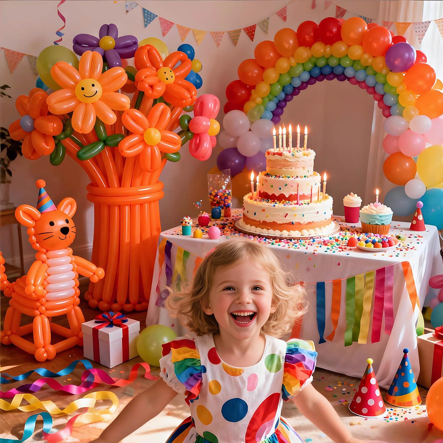 KAWKALSH 260 Orange Long Balloons – Thick Latex, 100pcs for Balloon Garlands & Animal Twists