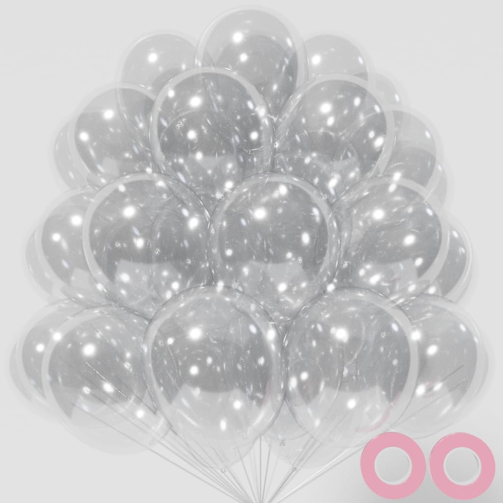 KAWKALSH Clear 12-Inch Latex Balloons – 110-Pack for Party Decor