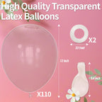 KAWKALSH Clear 12-Inch Latex Balloons – 110-Pack for Party Decor