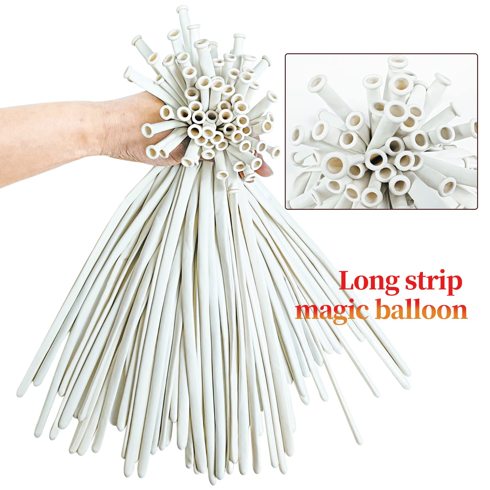 KAWKALSH 260 Balloons White – Thick Latex Twist Balloons for Animal Shapes, 100pcs
