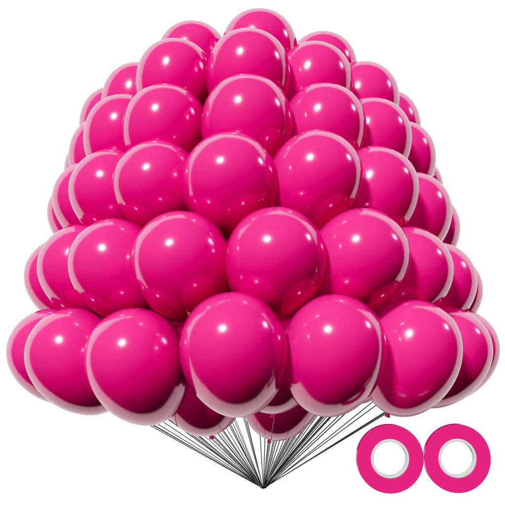 KAWKALSH 200pcs Hot Pink Balloons 5-Inch – Party Decor, Balloon Garland & Arch