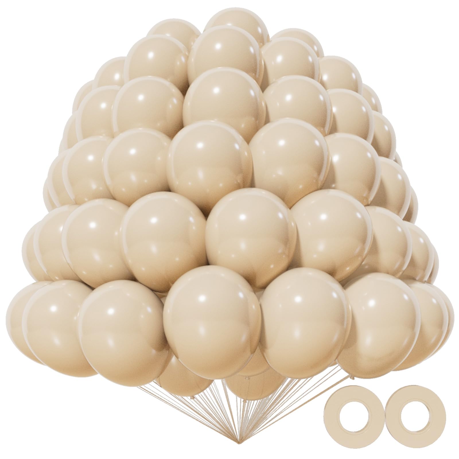 KAWKALSH 200pcs Sand White Balloons 5 Inch – Latex Party Balloons for Arch Garlands