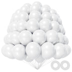 KAWKALSH 200pcs White 5-Inch Balloons – Mini Latex Party Decor for Birthdays & Showers