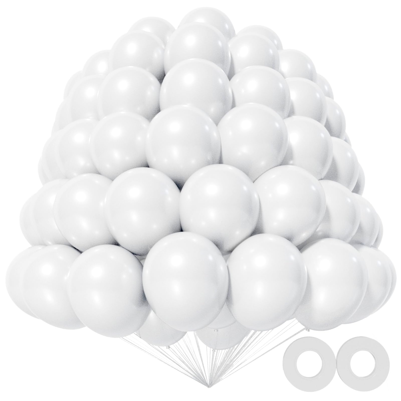 KAWKALSH 200pcs White 5-Inch Balloons – Mini Latex Party Decor for Birthdays & Showers