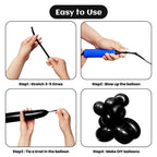 KAWKALSH 260 Black Long Balloons – Thick 20% Latex for Twisting & Party Decor (100pcs)