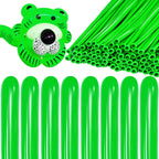 KAWKALSH 260 Green Long Balloons – Thickened Skinny Latex for Balloon Animals & Garlands | 100 pcs