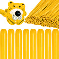 KAWKALSH 260 Lemon Yellow Long Balloons – 100pc Twisting Kit for Party Decor