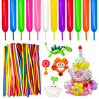 KAWKALSH 260 Long Balloons – 100pcs Premium Thick Skinny Latex for Animal Twists & Party Decor