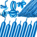 KAWKALSH 260 Metallic Blue Long Balloons – 100pcs, Premium Thick Latex for Balloon Twisting