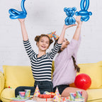 KAWKALSH 260 Metallic Blue Long Balloons – 100pcs, Premium Thick Latex for Balloon Twisting