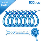 KAWKALSH 260 Metallic Blue Long Balloons – 100pcs, Premium Thick Latex for Balloon Twisting