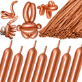 KAWKALSH 260 Metallic Champagne Gold Long Balloons – 100pc for Balloon Garlands & DIY Animal Figures