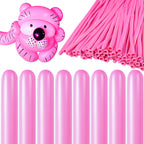 KAWKALSH 260 Pink Long Balloons – Thick 20% Latex, 100pcs for Balloon Animals & Party Decor