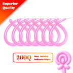 KAWKALSH 260 Pink Long Balloons – Thick 20% Latex, 100pcs for Balloon Animals & Party Decor