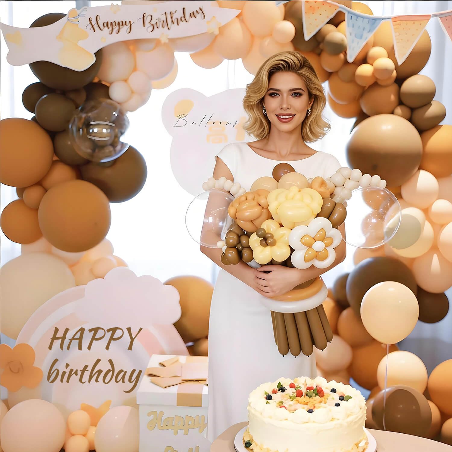 KAWKALSH 260 Coffee Brown Long Balloons – Thick, Elastic Natural Latex for Balloon Garlands & Animal Twists (100pcs)