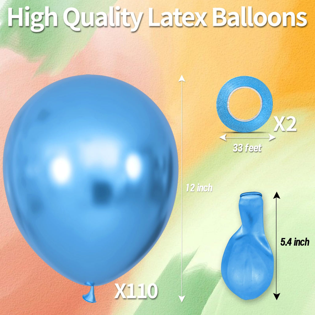 KAWKALSH 110-Pack 12-Inch Metallic Confetti Latex Balloons for Parties