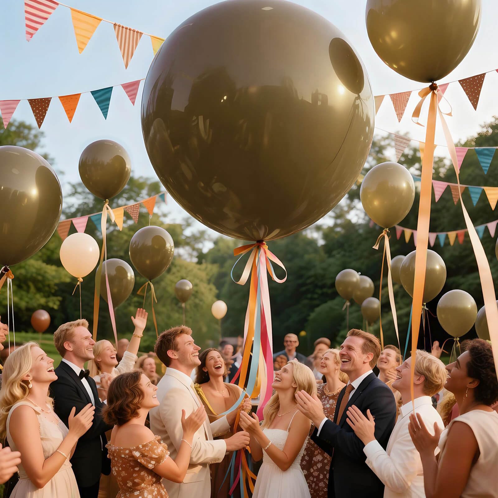 KAWKALSH Brown Balloons – 9-Pack, 36-Inch Matte Latex, Giant Boho Decor for Weddings & Events