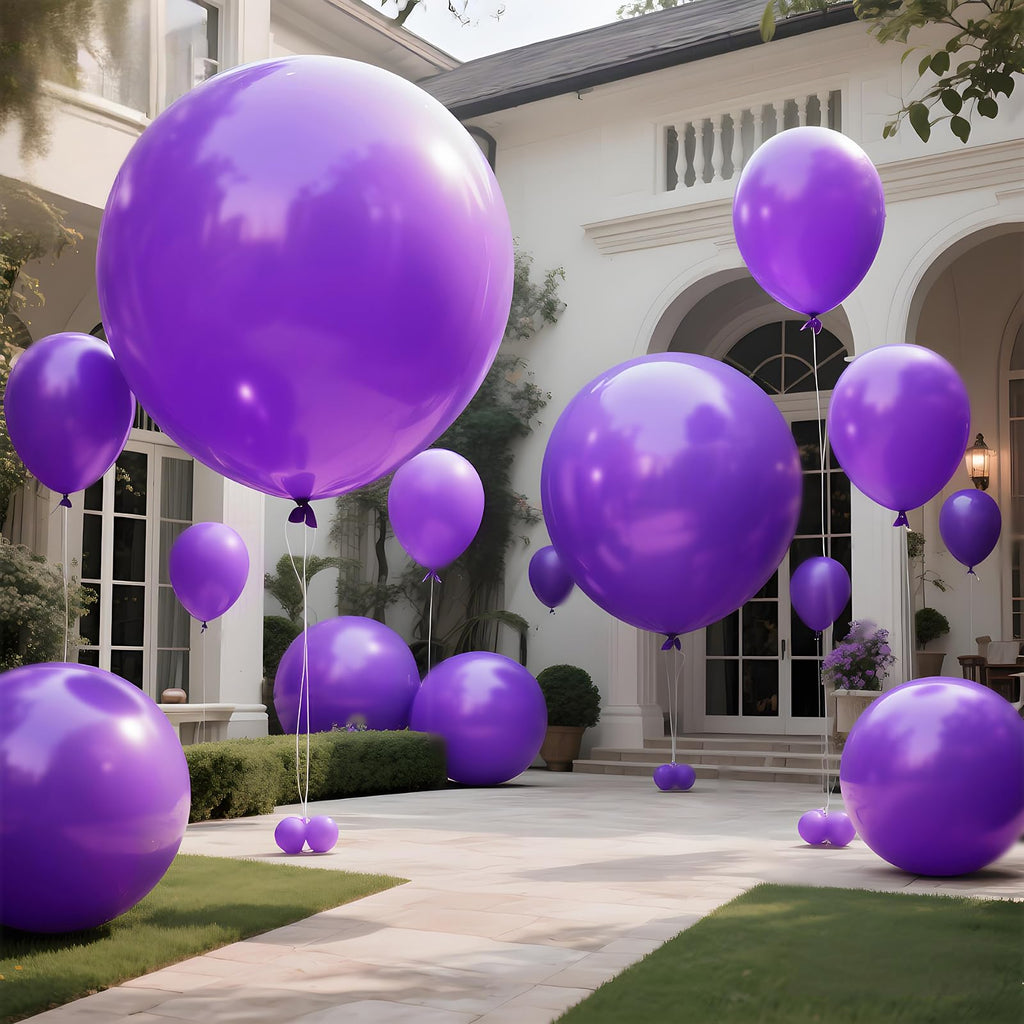 KAWKALSH 36-Inch Matte Lavender Purple Balloons - 9-Pack for Arches & Weddings