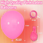 KAWKALSH Pink Balloons 110pcs – 12in Thickened Latex for Parties