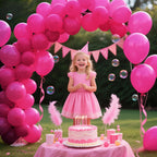 KAWKALSH 200pcs Hot Pink Balloons 5-Inch – Party Decor, Balloon Garland & Arch