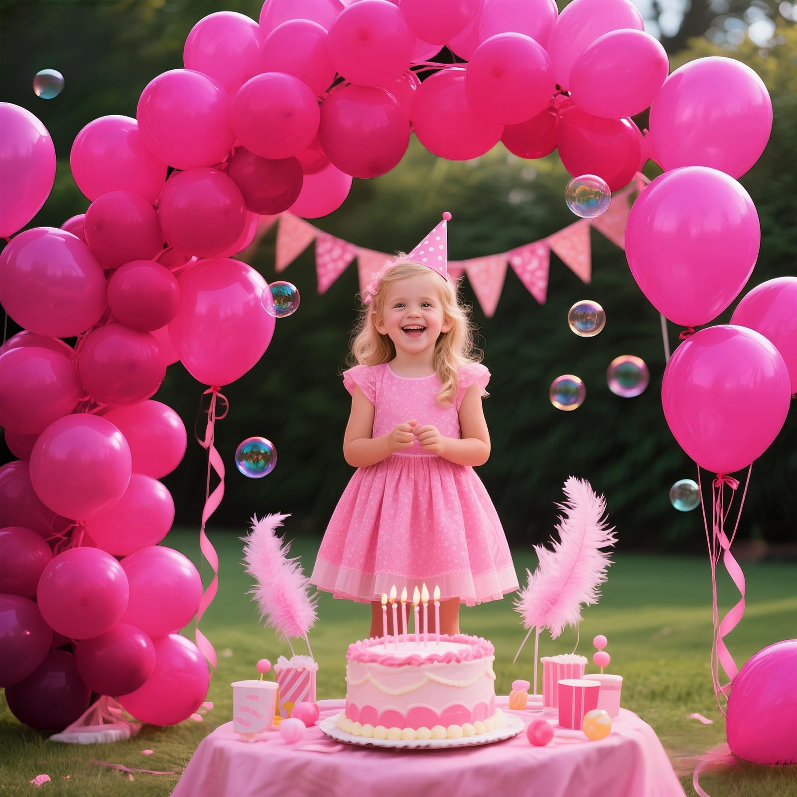 KAWKALSH 200pcs Hot Pink Balloons 5-Inch – Party Decor, Balloon Garland & Arch