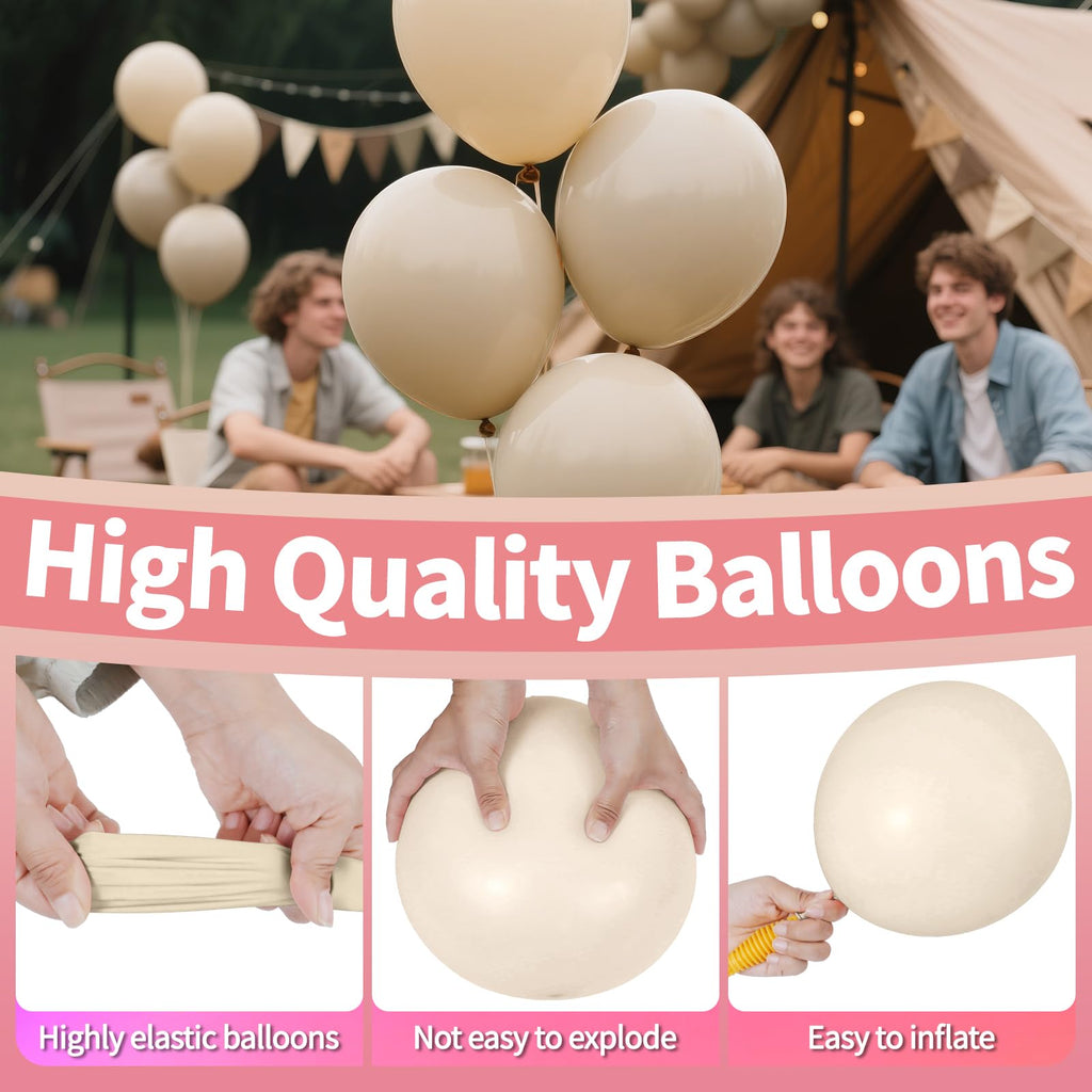 KAWKALSH 200pcs Sand White Balloons 5 Inch – Latex Party Balloons for Arch Garlands