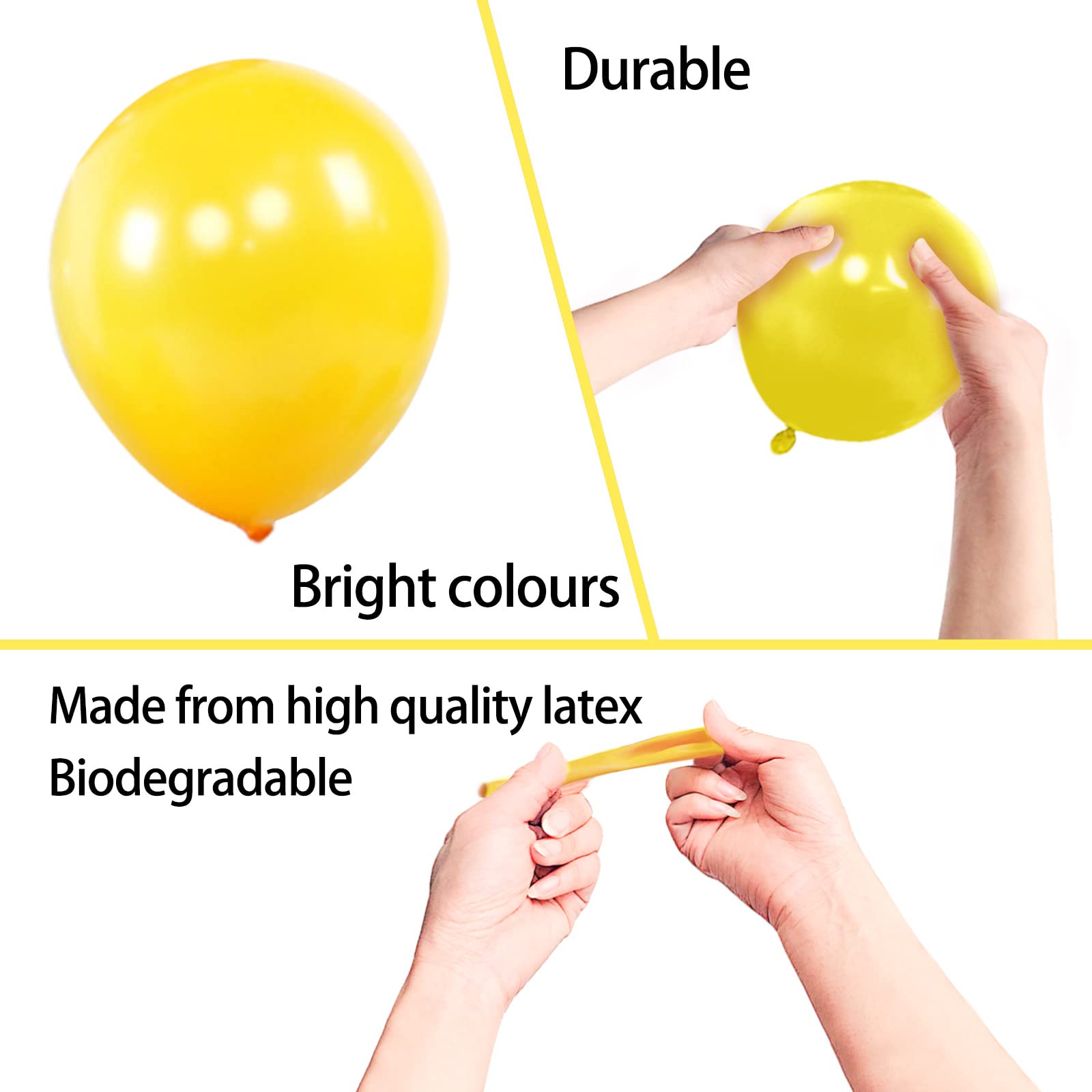KAWKALSH 200pcs Yellow Balloons - 5 Inch Mini Latex Party Balloons for Arch Garland & Celebrations