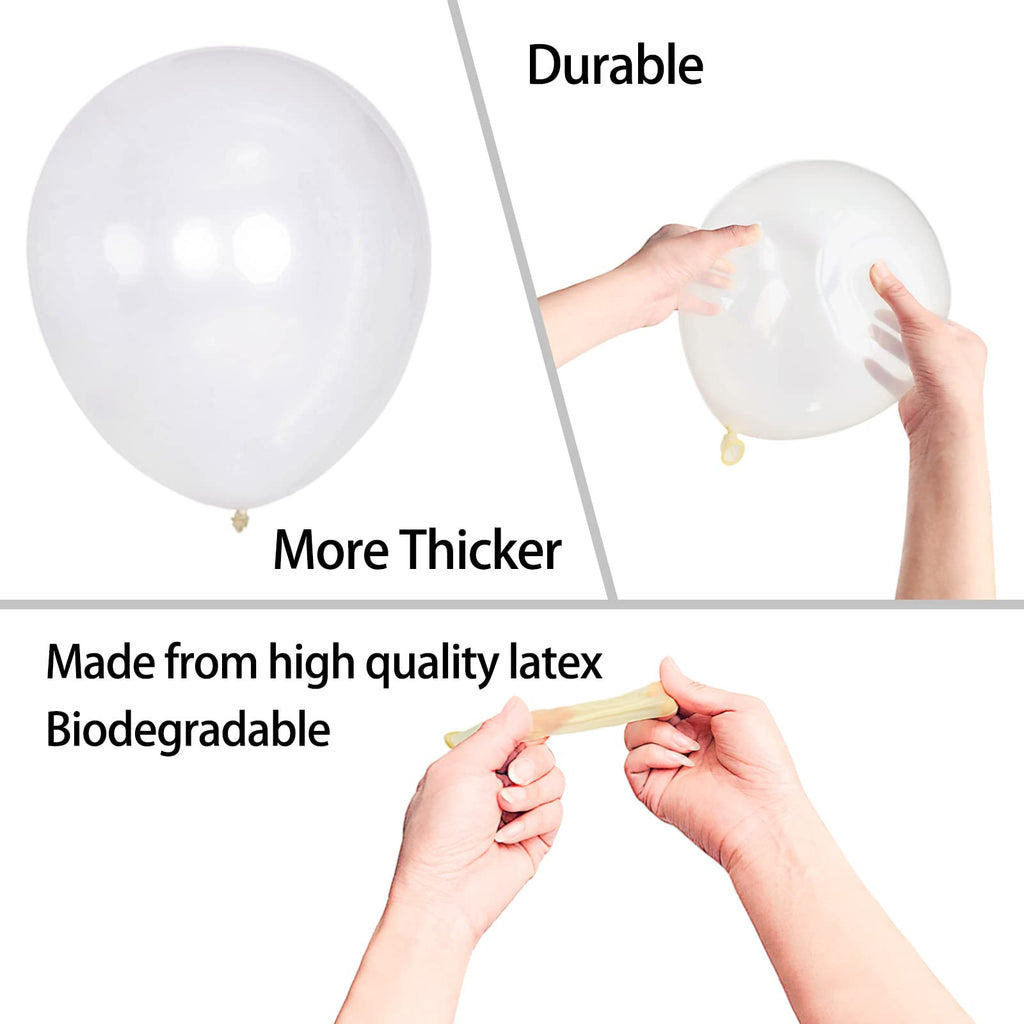 KAWKALSH 200-Pack Clear 5-Inch Latex Balloons for Party Garlands & Arches