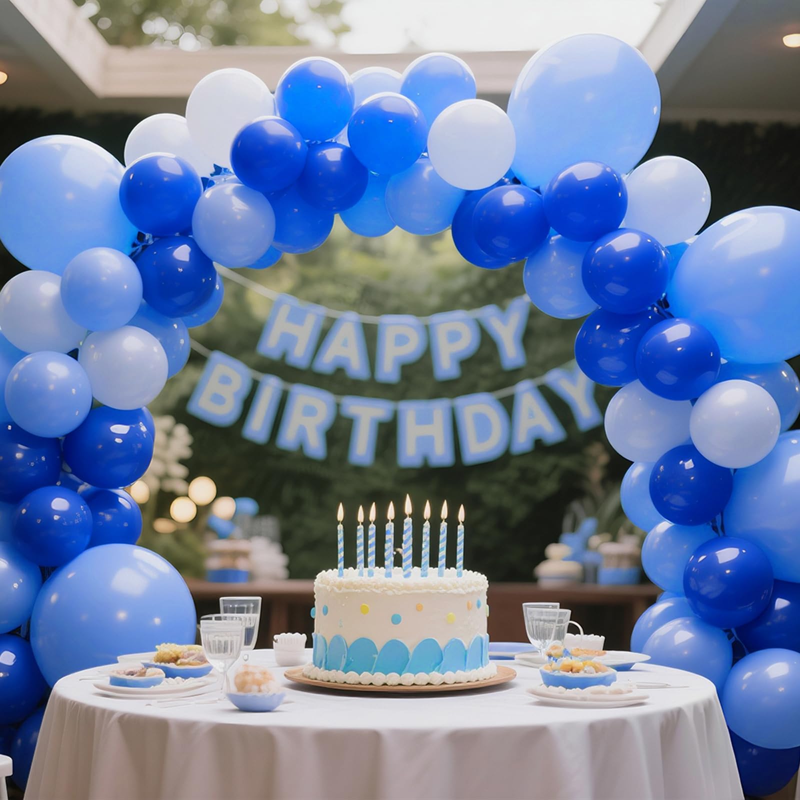 KAWKALSH Blue 12-Inch Thickened Latex Balloons – 110-Pack for Weddings & Events