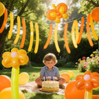 KAWKALSH 260 Lemon Yellow Long Balloons – 100pc Twisting Kit for Party Decor