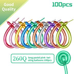 KAWKALSH 260 Metallic Multi Long Balloons – 100pcs Thick Latex for Garlands & Animal Twists