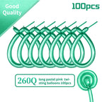 KAWKALSH 260 Metallic Green Long Balloons – 100pc Thick Latex Balloon Set for Creative Animal Shapes