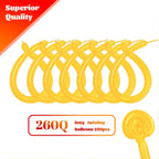 KAWKALSH 260 Lemon Yellow Long Balloons – 100pc Twisting Kit for Party Decor