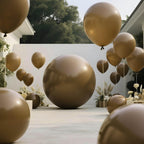 KAWKALSH Brown Balloons – 9-Pack, 36-Inch Matte Latex, Giant Boho Decor for Weddings & Events
