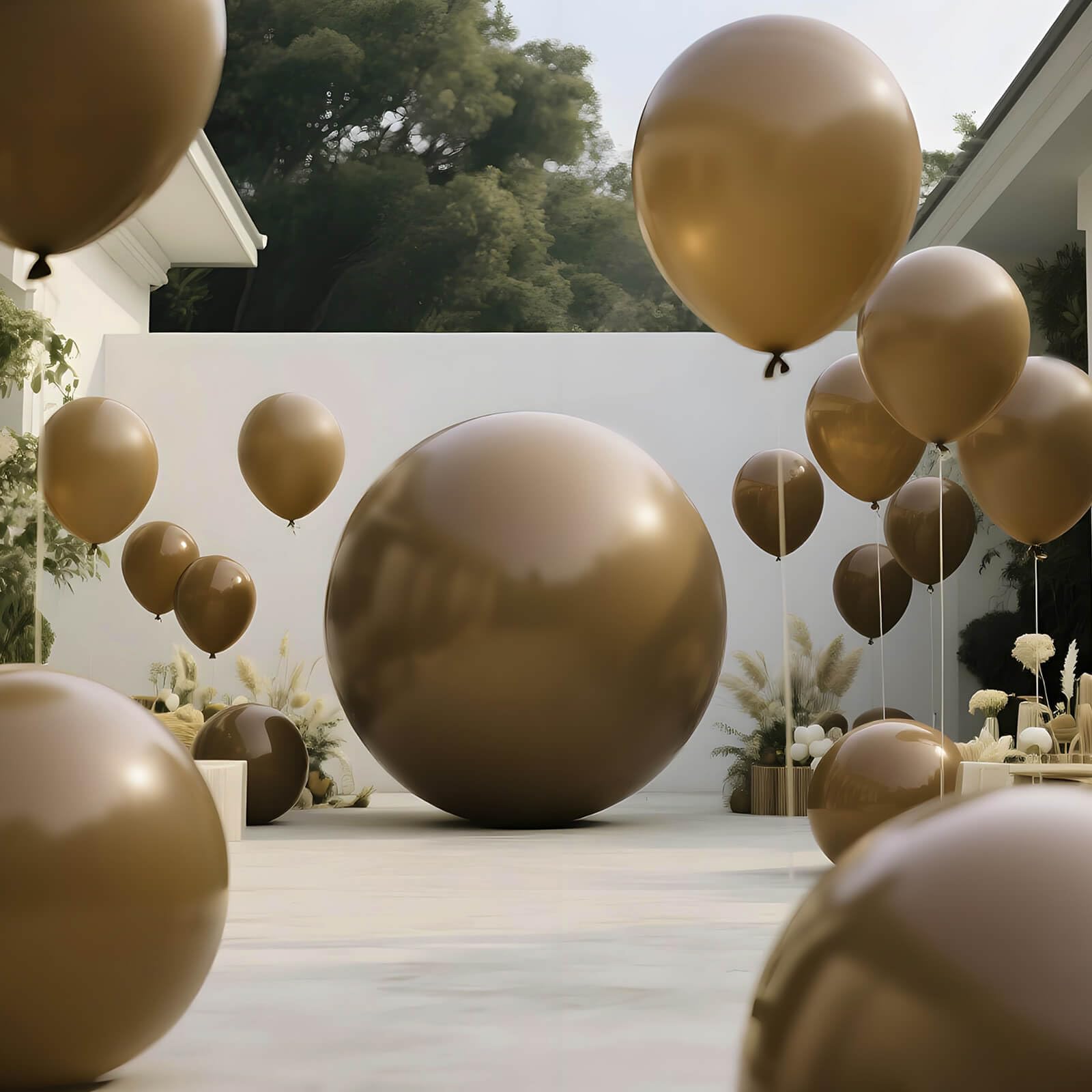 KAWKALSH Brown Balloons – 9-Pack, 36-Inch Matte Latex, Giant Boho Decor for Weddings & Events
