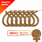 KAWKALSH 260 Coffee Brown Long Balloons – Thick, Elastic Natural Latex for Balloon Garlands & Animal Twists (100pcs)