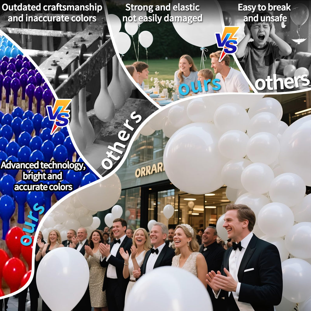 KAWKALSH White Giant Balloons – 32 Pack, 18 Inch | Heavy-Duty Latex for Birthday, Wedding, Baby Shower