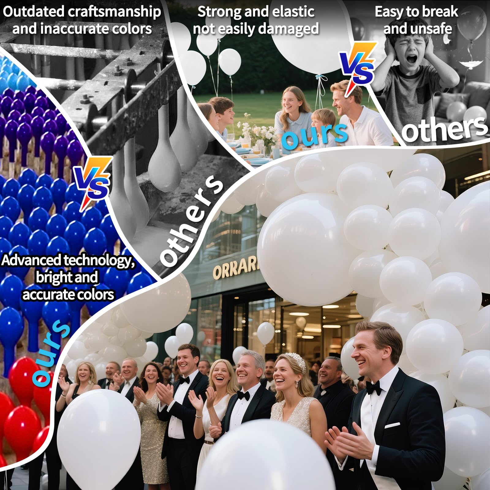 KAWKALSH White Giant Balloons – 32 Pack, 18 Inch | Heavy-Duty Latex for Birthday, Wedding, Baby Shower