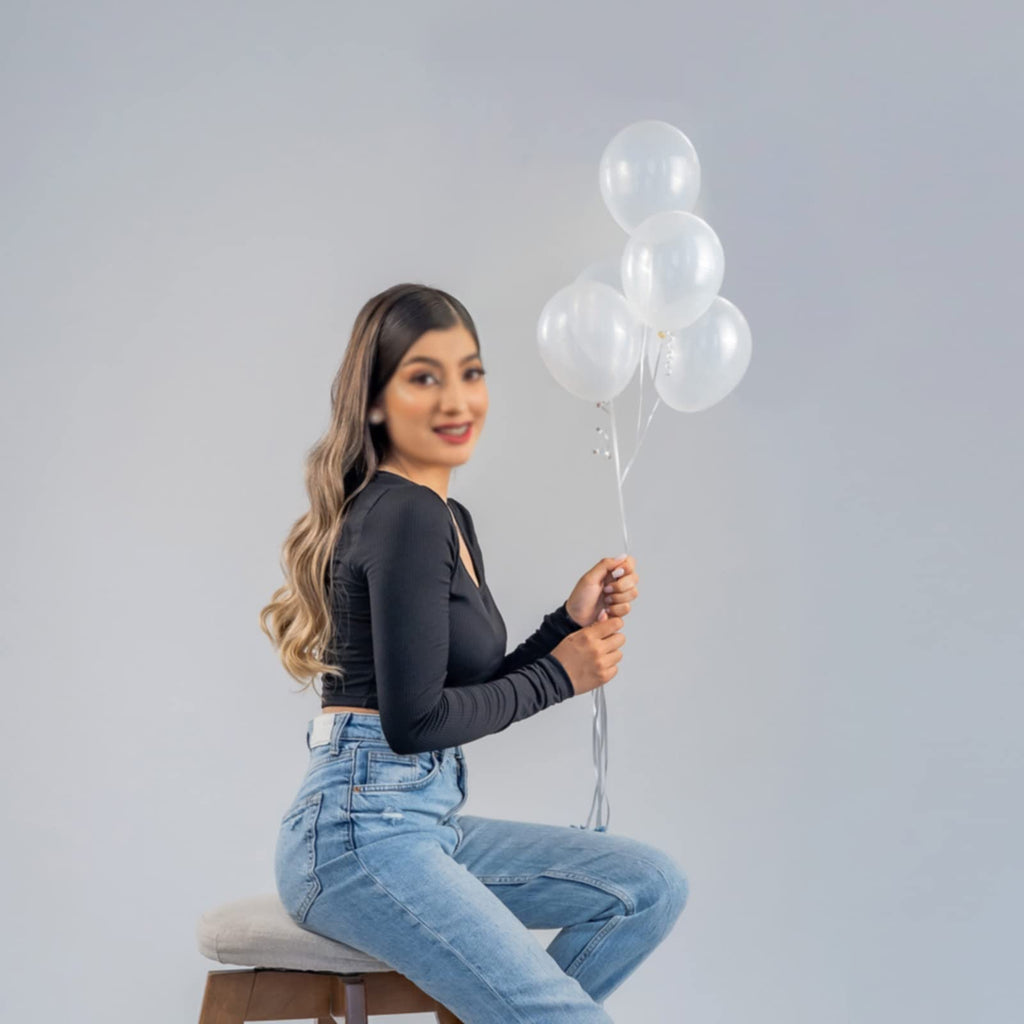 KAWKALSH 200-Pack Clear 5-Inch Latex Balloons for Party Garlands & Arches