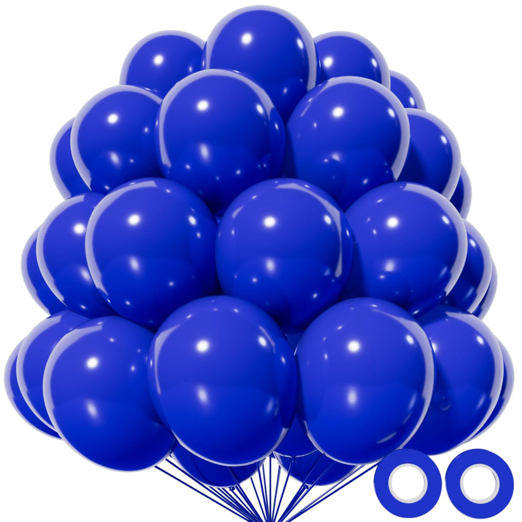 KAWKALSH Blue 12-Inch Thickened Latex Balloons – 110-Pack for Weddings & Events
