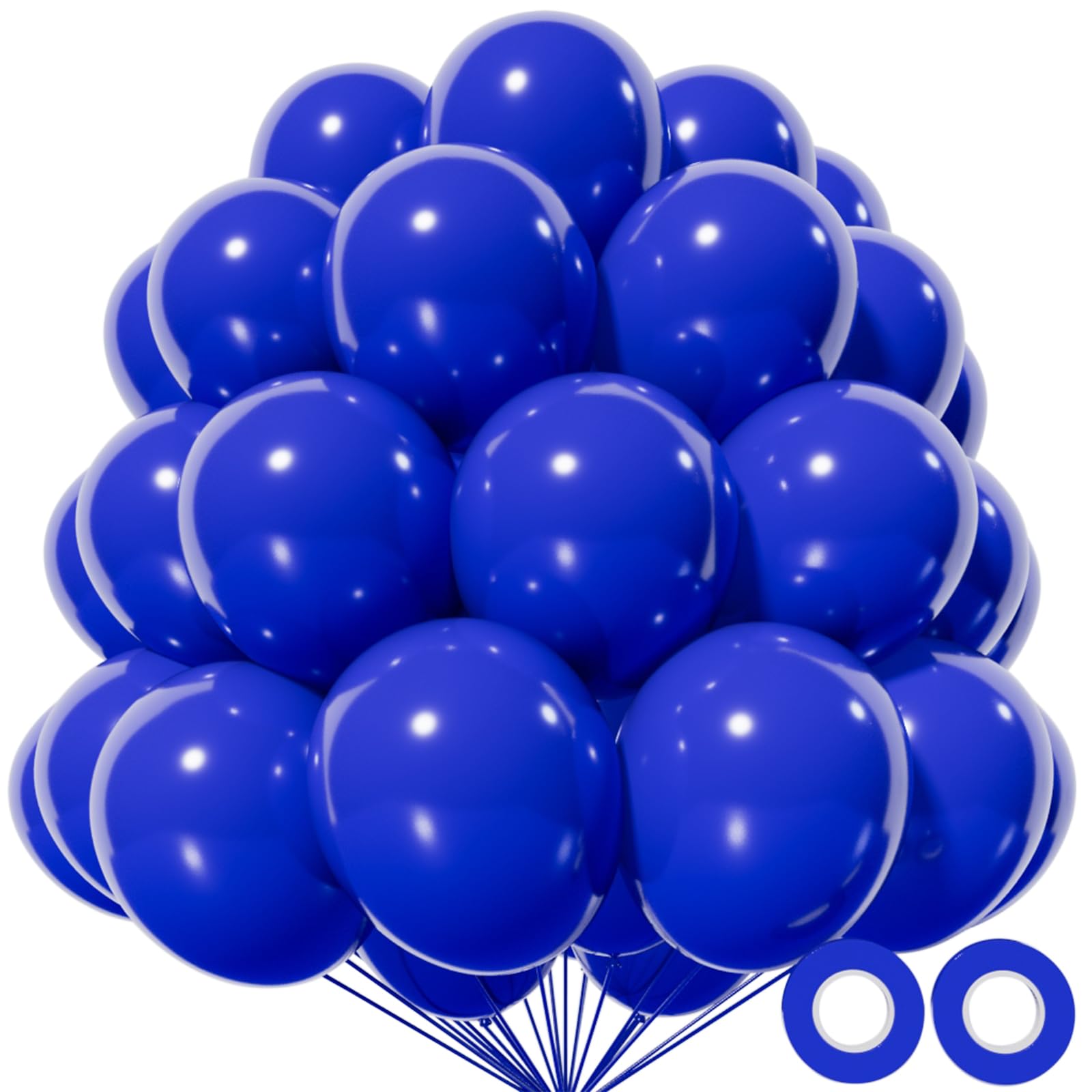KAWKALSH Blue 12-Inch Thickened Latex Balloons – 110-Pack for Weddings & Events