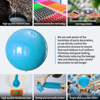 KAWKALSH Light Blue 36-Inch Giant Balloons - 9-Piece Jumbo Sky Aqua Party Decorations