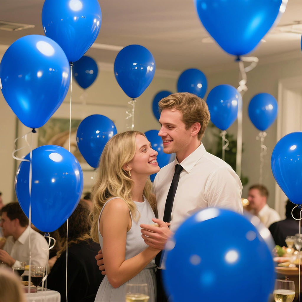 KAWKALSH Blue 12-Inch Thickened Latex Balloons – 110-Pack for Weddings & Events