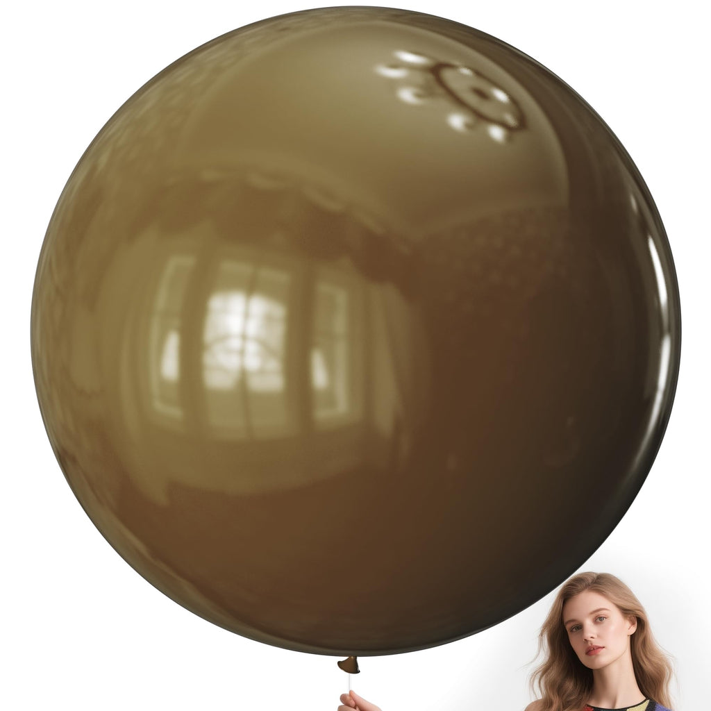 KAWKALSH Brown Balloons – 9-Pack, 36-Inch Matte Latex, Giant Boho Decor for Weddings & Events