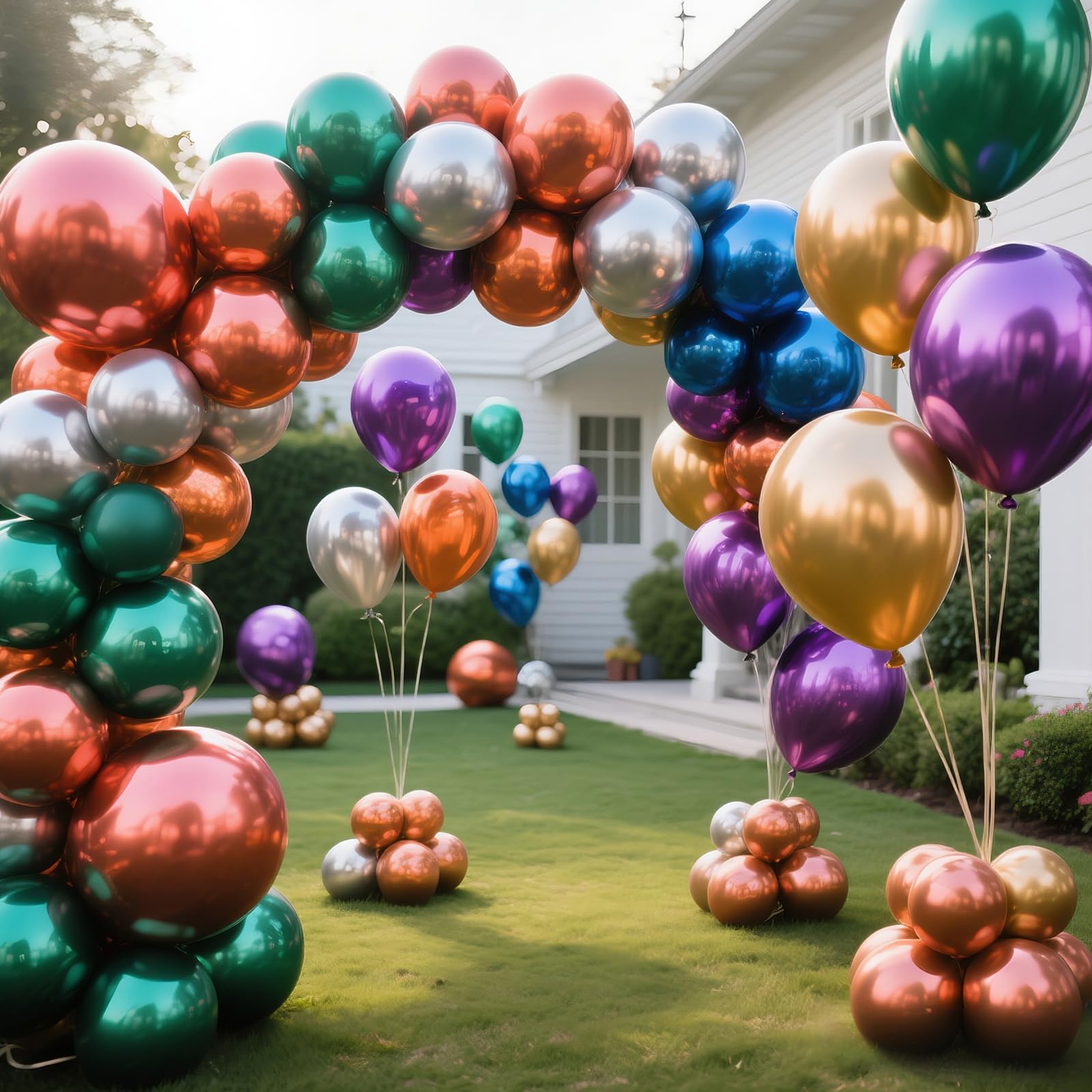 KAWKALSH 110-Pack 12-Inch Metallic Confetti Latex Balloons for Parties