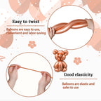 KAWKALSH 260 Metallic Champagne Gold Long Balloons – 100pc for Balloon Garlands & DIY Animal Figures
