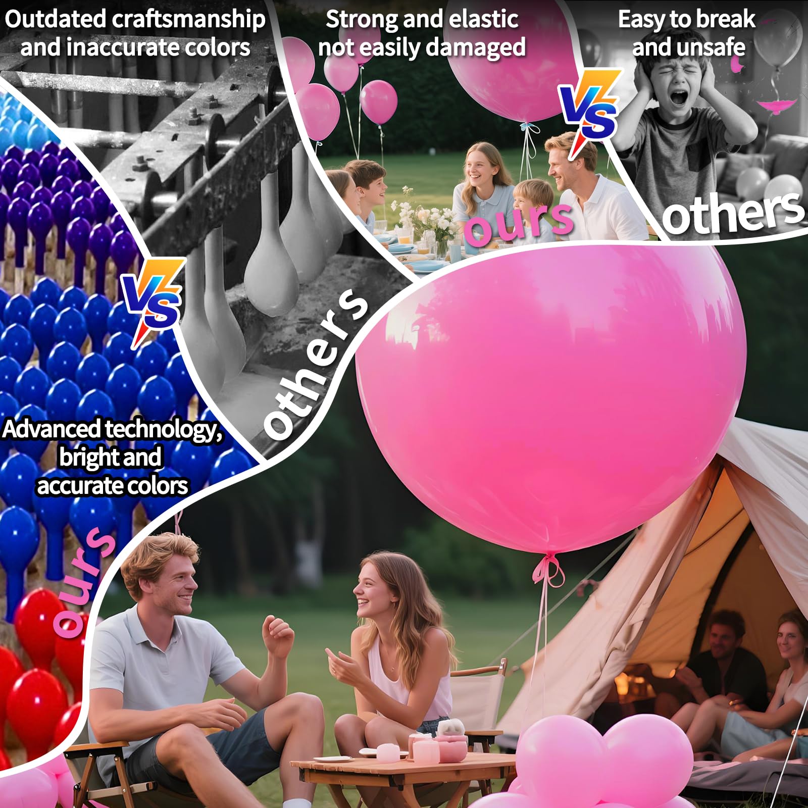 KAWKALSH Pink 36-Inch Giant Matte Balloons – 9-Pack for Baby Shower, Weddings, and Party Decor